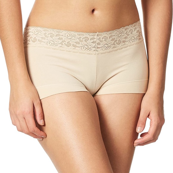 Maidenform Women's Size XXL (9) Dream Cotton with Lace Boyshort, Latte - NWT - Picture 2 of 14